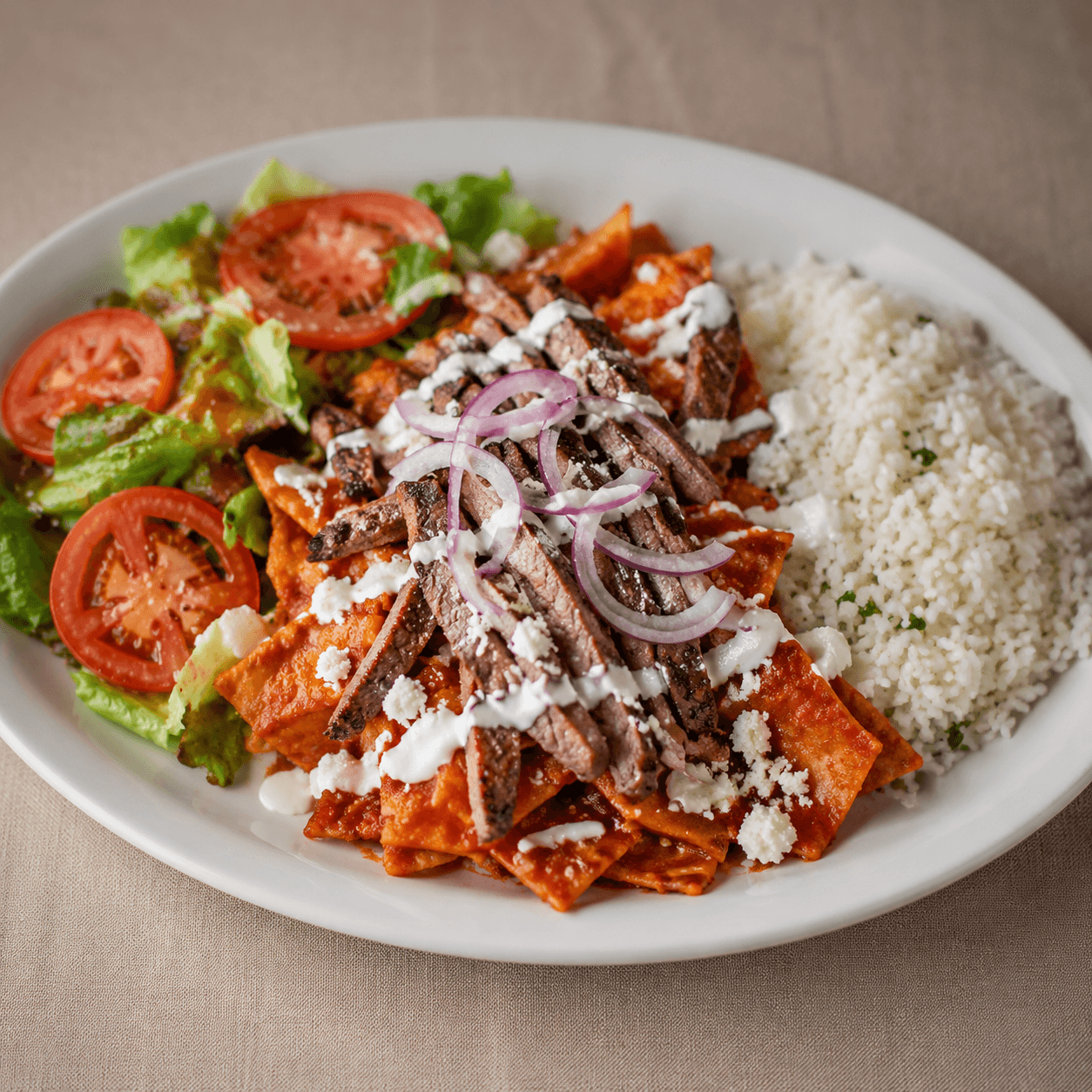 Viernes de chilaquiles con carne asada